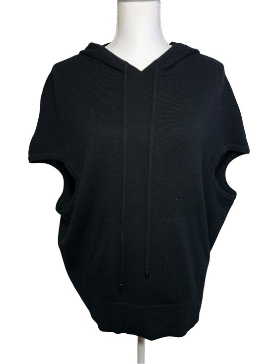 Saks Fifth Avenue Sweaters - Saks Fifth Avenue 100% Cashmere Short Sleeve Hooded Sweater Black Size Large
